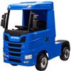 Piston Car Camion Elettrico Scania Blu 24V per Bambini con Telecomando