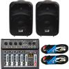 Italian Stage IS SPX10A Coppia Diffusore Attivo 300w + Mixer 2MIX6PRO + 2 Cavi