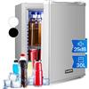 KLARSTEIN Mini Frigo da Camera, Frigo Portatile da Camera, Frigorifero Piccolo da Ufficio, Mini Frigo Bar da Camera con LED, Ripiani Rimovibili, Mini Frigo Portatile Campeggio e Skin Care 5-15°C, 30L