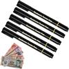 iLamvie 5 Pz Rivelatore Banconote False, Marchio Chiaro O Scuro,Penna Controllo Per Soldi Professionale, Verificare Euro Dollaro Sterlina Falsi,Rilevatore Di Banconote False,Libbre,Nero