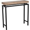 DRW Consolle Tavolo da ingresso in legno con gambe in metallo naturale e nero 80 x 25 x 80 cm