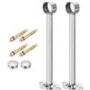 QUARKZMAN 2pz Staffa Asta Tenda a Soffitto, Adatta per Tubo 32mm/1,26 Lunghezza 250mm/9,84 Ganci Asta Tenda in Acciaio Inossidabile per Pareti Armadio Tubo Tenda, Argento