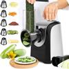 Eloklem QC-78 - Tagliaverdure elettrico automatico tagliaverdure da cucina con 5 lame coniche, 150 W, grattugia elettrica con controllo a un pulsante (nero)