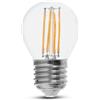 V-TAC VT-2366 Lampadina led 6W goccia E27 G45 filamento 100lm/w in vetro trasparente luce calda 3000K - 212842
