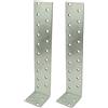 AERZETIX - C58837 - Set di 2 Staffe di ancoraggio per struttura in legno 200x40x40x2mm - con 23 fori rotondi - in acciaio zincato Z275 - colore argento