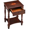 PADMA HOUSE Tavolino in legno massello con cassetto e piano di appoggio, tavolino tradizionale per telefono, comodino, tavolino da caffè per soggiorno, camera da letto, ufficio, noce