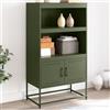 TJROO Credenza con Ante 68,5x38,5x123,5 cm Mobiletto Salvaspazio Credenza Acciaio Armadietto con Ante Mobiletto da Salotto Mobile Alto Mobiletto Ingresso Armadietto Multiuso Acciaio Verde Oliva