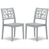 REDÒKASA Set 2 sedie in polipropilene TETI, MADE IN ITALY, impilabile, idrorepellente, resistenza raggi UV, design moderno albero della vita per sala da pranzo, cucina, bar, ristoranti, esterno (Cemento, 2)