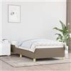 Tino Tech Letto imbottito moderno, per camera da letto, letto singolo, telaio letto, 100 x 200 cm, in tessuto tortora