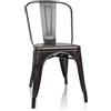 HJH Office 645026 Sedia per visitatori VANTAGGIO COMFORT OUTDOOR Metal Nero/Oro Sedia in design industriale, impilabile