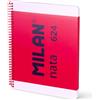 MILAN® Quaderno A4 a spirale e copertina rigida, 80 fogli bianchi da 95 g/m², collezione nata® 624 since 1918, rosa