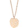 Nuoli® Collana da donna con ciondolo a forma di foglia (45 + 5 cm regolabile) di alta qualità con ciondolo per donne e ragazze, in acciaio inox