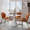 DEGHI Tavolo rotondo 110 cm con top in pietra sinterizzata effetto marmo bianco - Twirl