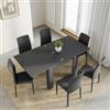DEGHI Tavolo allungabile 90-180x90 cm antracite - Riku