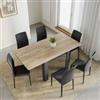 DEGHI Tavolo allungabile 90-180x90 cm antracite con top rovere - Riku