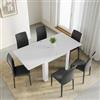 DEGHI Tavolo allungabile 90-180x90 cm bianco opaco - Riku