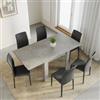 DEGHI Tavolo allungabile 90-180x90 cm cemento - Riku