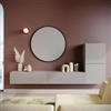 DEGHI Parete attrezzata sospesa 250 cm cashmere opaco cannettato con 2 pensili - Ingrid