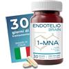 Endotelio 1-MNA Brain, Integratore Anti-Età, Ottimizza Naturalmente NAD+ con Ginkgo Biloba, Zinco, Biotina, Vitamine C, B1, B5, B6, B12, Salute Cellulare, Memoria, Concentrazione, 30 Compresse