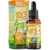 NatureCraft Vitamina D3+K2 BAMBINI con Vitamina A ed E, Vegan - dosato per bambini dai 3 anni fino all'età adulta - per tutta la famiglia - Senza gusto (20ml = circa 6 fino a max. 22 mesi di scorta)