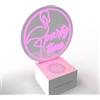MUSIC HERO Speaker wireless NEON, cassa audio portatile 3W con LED luminoso, tasto on/off, cavo ricarica USB-C incluso, fino a 2 ore di musica continua, rosa