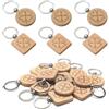 Ockyunoo 24 PCS Portachiavi in Legno Quadrifoglio, Rotondo Decorativo