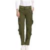 Aeslech Pantaloni tattici da donna, in cotone, casual, elasticizzati, da lavoro, lavoro, mimetici, con tasche, Verde militare, 50