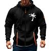 Generic Felpa Gialla Uomo con Zip Felpa Uomo Zip Men's Casual Fashion Loose Print Zipper Long Sleeved Hoodie Marville Felpe Uomo XL Felpa Uomo Felpa Maglione con Zip Uomo Felpe Uomo Firmate (Black-1, L)