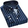 Rfmfkkg Camicia da uomo a maniche lunghe casual con risvolto da uomo a righe classiche camicie da uomo, Blu navy, XX-Large