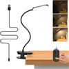 Aigostar Lampada da Lettura LED Ricaricabile a Batteria USB, Braccio Flessibile 360°, 3 Livelli di Luminosità, 4000K Luce Naturale, Clip per Lettura, Protezione Occhi, Nero
