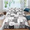 Tabeskly Gatto Carino Sacco Copripiumino Singolo Bambino Piumino Singolo Letto Set Multicolore 135x200cm