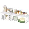 Lifewit Ripiani Cucina Salvaspazio, Set di 2 Scaffale Organizer Mensole Cucina Espandibili, Organizer Cucina Divisorio, Ripiano Armadio Interno, Saccessori Porta Spezie per Cucina, Bianco