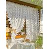 Daliena Tenda corta in pizzo, decorativa, da bistrò, stile vintage, per cucina, caffè, soggiorno, bianco (larghezza x altezza 120 x 100 cm), 1 pezzo