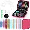 Coopay 13 Paia Ferri Circolari Intercambiabili da 3,0 a 10,0mm, Ferri da Maglia in Alluminio, Alta qualità, Ferri Circolari per Vestiti per Bambini, Maglioni, Sciarpe - Colorato