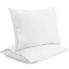 RICHAIR - Copricuscino 50x70 cm Set da 2 Impermeabile - Chiusura a busta - Traspirante e anti cimici e acari della polvere - Copricuscino in poliestere bianco