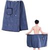 YFaith Kilt Sauna Uomo, Taglia Unica Asciugamano Sauna, Asciugamano da Sauna con Chiusura, con Bottoni a Pressione e Tasche, Regolabile Asciugamano da Bagno, per Spiaggia, Bagno, Sauna