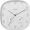 DRW Orologio da parete in alluminio con termometro e igometro con cornice argentata 28x4x28 cm
