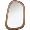 DRW Specchio da parete a forma di legno massello in naturale 40x2x62 cm
