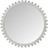 DRW Specchio rotondo da parete con cornice in legno bianco 100x4x100 cm