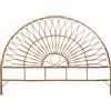DRW Testiera per letto in rattan naturale semicircolare per letti fino a 150 cm 155 x 2,5 x 116 cm