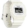 Generic Orologio sportivo da donna, impermeabile fino a 10 atm, per nuoto e immersioni, con sveglia, cronometro, timer, doppio fuso orario, calendario, retroilluminazione, formato 12 o 24 ore, bianco