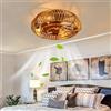 YFouCnd I Ventilatore Da Soffitto Con Luce E Telecomando Vintage Industriale Lampadario Ventilatore Da Soffitto Reversibile 6 Velocità Silenzioso Tessuto A Mano Per Camera Da Letto Soggiorno-A