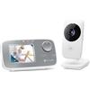 Motorola Nursery VM482 Baby monitor con telecamera, schermo a colori 2.4 pollici, 1080p, visione notturna a infrarossi, zoom digitale, temperatura, Solo movimento, Bianco