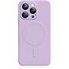 Mixroom - Custodia Cover per iPhone 12 PRO Max in TPU Silicone Morbido Compatibile con MagSafe Accessori con Cerchio Magnetico Integrato Lilla