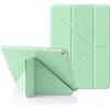 MuyDouxTech MuyDoux Custodia Origami per iPad 9,7 pollici 6a 5a Generazione 2018/2017, iPad 9,7 Air 1 / iPad Air 2, Angoli di Visione Multipli 5 in 1, Cover Posteriore Flessibile, Auto Svegliati/Sonno, Verde
