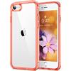 HOOMIL Cover per iPhone SE 3/2 (2020/2022)/iPhone 8/7 4,7 Pollici, Custodia Anti-Ingiallimento, Antiurto e Anti-Graffi, Retro Rigida Trasparente - Corallo
