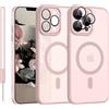 YUANDMI Cover Magnetica per iPhone 12 Pro Max Compatibile con MagSafe, Custodia Per iPhone 12 Pro Max Traslucida Opaca Case Ultra-Sottile Silicone Anti-Scivolo Resistente ai Graffi, Rosa