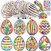 JINGTOPS 109 Pezzi Kit per Decorare Le Uova di Pasqua Uova da Dipingere Bambini Artigianato in Legno di Pasqua Decorazioni Pasqua Pendente in Legno Uova Decor Primavera Regalo Craft