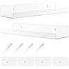 Trukafie Mensola, 2 pezzi Mensole da Muro Design Mensole da Parete in Acrilico Trasparente Senza Foratura per Bagno Soggiorno e Camera da Letto Portaspezie Libreria