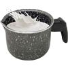 NAMAI - Pentolino Latte, Diametro 10 CM, Alluminio Antiaderente, Manico Ergonomico, Effetto Pietra, Pratico e Resistente, Made In Italy (10 CM)